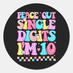 Adesivo Dígitos De Solteiro Do Peace Out Im 10 Raparigas D