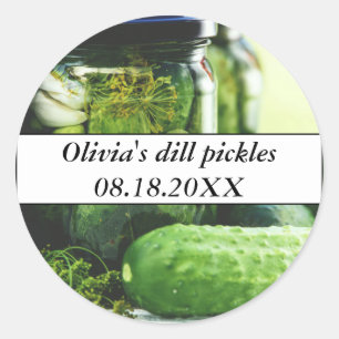 Adesivo Dill Pickles Mason Jars Pepinos Comida caseira