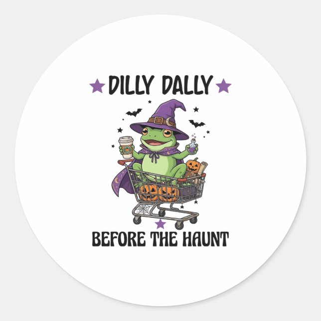 Adesivo Dilly Dally Antes do Susto Sapo Carrinho de Compra (Frente)