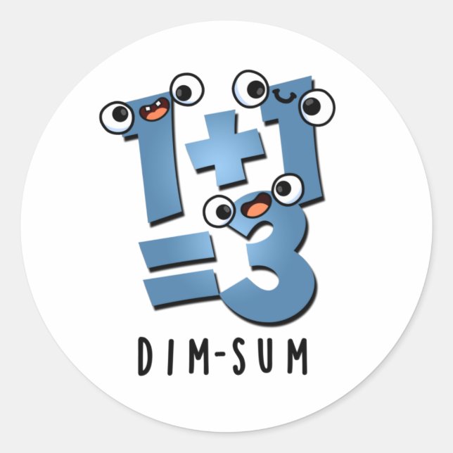 Adesivo Dim Sum Engraçado Matemática Comida Pun (Frente)