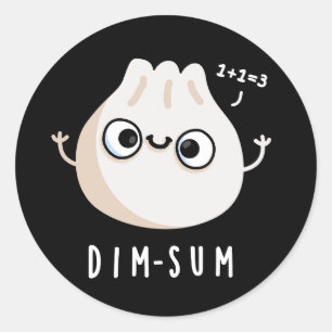 Adesivo Dim-sum Funny Dimsum Math Pun Dark BG