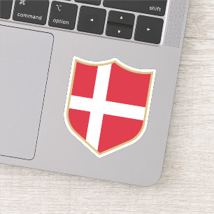 Adesivo Dinamarca Flag Emblem Patriotic Viagem