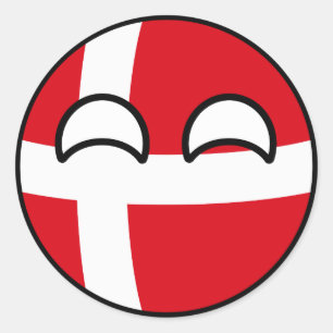 Adesivo Dinamarca Geeky de tensão engraçada Countryball