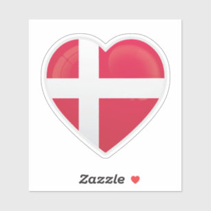 Adesivo Dinamarca Love Flag