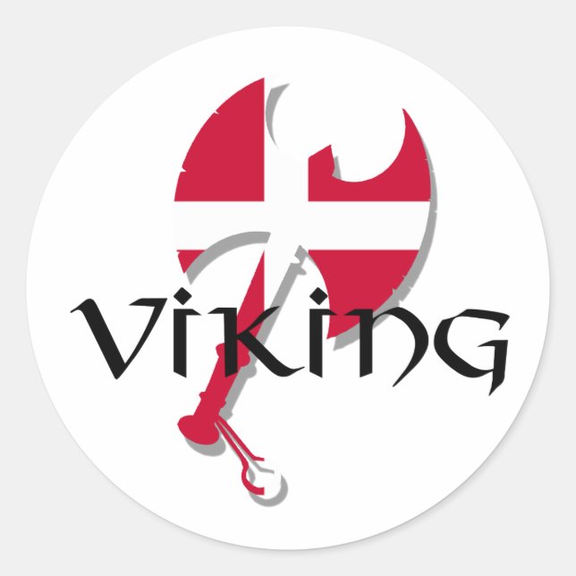 Adesivo Dinamarquês Viking Denmark flag Ax (Frente)