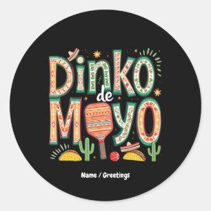 Adesivo Dinko de Mayo Funny Cinco de Mayo Pickleball Pun