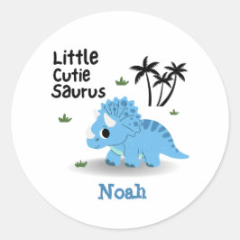 Adesivo Dino de Bebê Azul, Personalizado, Bonito
