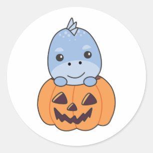 Adesivo Dino Em Pumpkin Sweet Dinos Happy Halloween