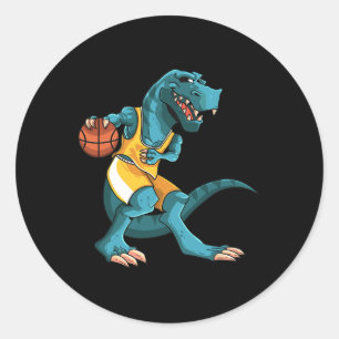 Adesivo Dino Engraçado Jogando Sketll Amante do T-Rex Cria