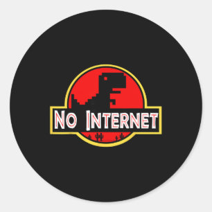 Adesivo Dino Engraçado Nerd Sem Internet Ciência da Comput