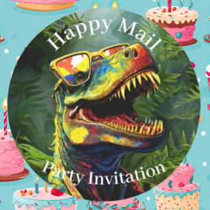 Adesivo Dino Happy Mail   Crianças da selva