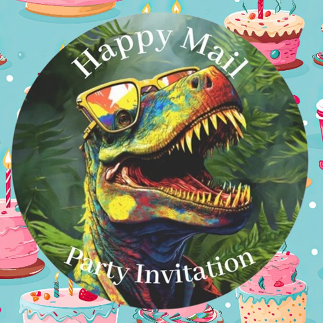 Adesivo Dino Happy Mail   Crianças da selva (Criador carregado)