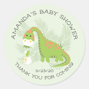 Adesivo Dino Love Boys Chá de fraldas Favor Sticker