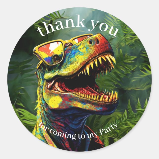 Adesivo Dino Obrigado Crianças Selvagens (Frente)