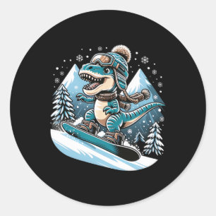 Adesivo Dino Snowboard Divertido Legal Snowboard Para Home