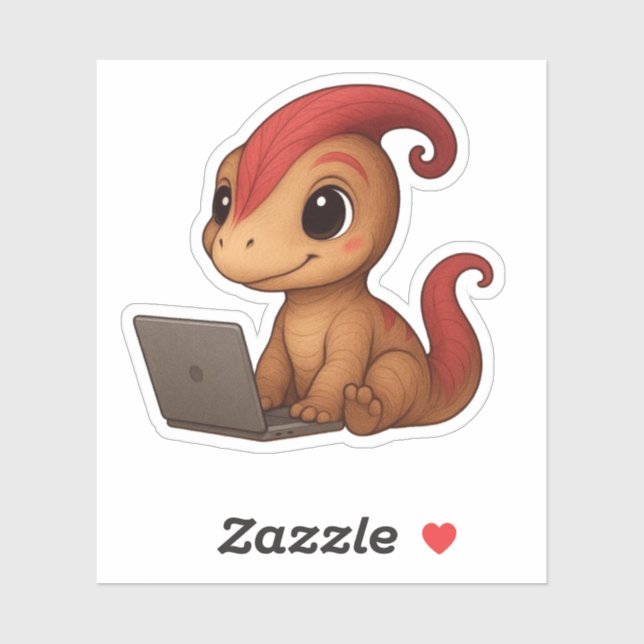 Adesivo Dino Sticker – Dino Kammli am Laptop (Folha)