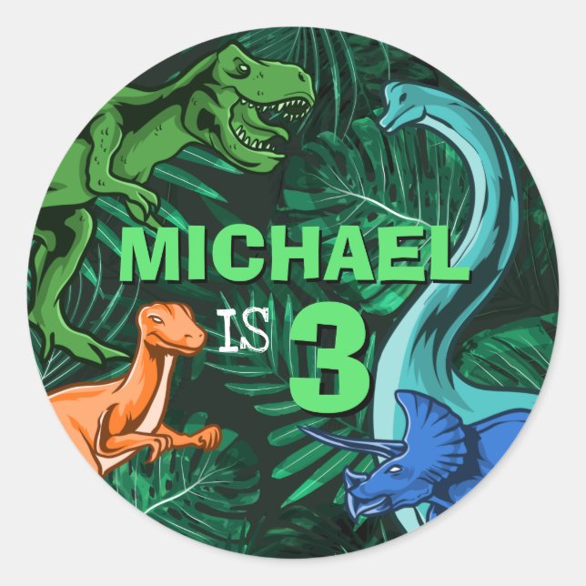 Adesivo Dino Trex Jurassaz Dino Dinossauro Personalizado A (Frente)