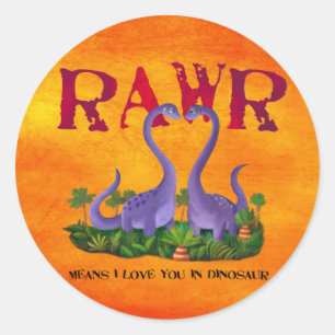Adesivo Dinos - Rawr bonitos e românticos