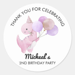 Adesivo Dinosaur Balloon Birthday Party Sticker