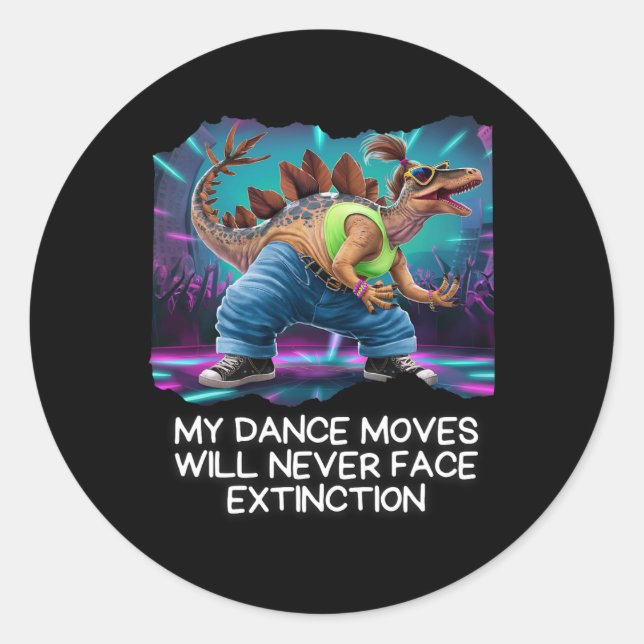 Adesivo Dinosaur Dance Funny Dancing Dino  (Frente)