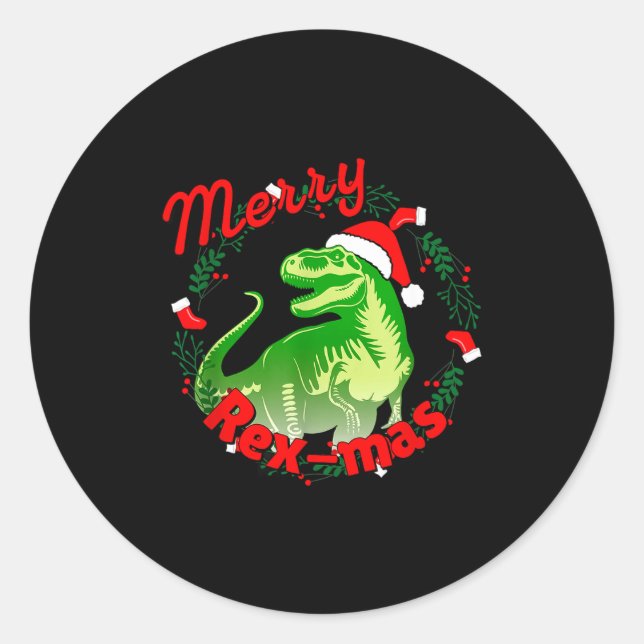 Adesivo Dinosaur Holiday Merry Christmas Juric Tyrannosaur (Frente)