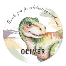 Dinosaur Kids Birthday Party Thank You