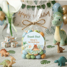 Adesivo Dinosaur One-A-Saurus 1st Birthday Thank You