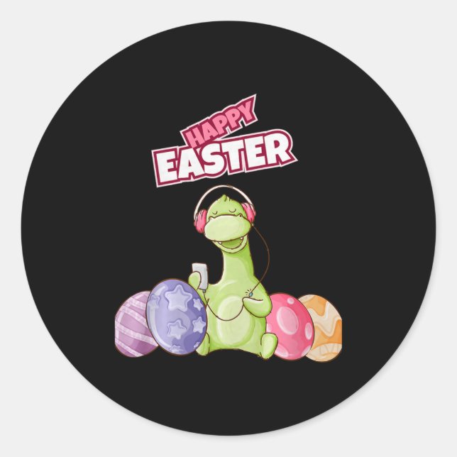 Adesivo Dinosaur Say Happy Easter Premium Tri-blend  (Frente)