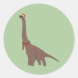 Adesivo Dinosauro de Pescoço Longo Marrom de Natal illusim
