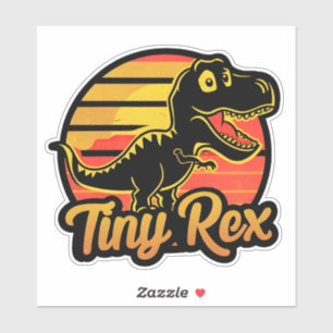 Adesivo Dinosauro Trex Vintage Engraçado ao Pôr do Sol Tin