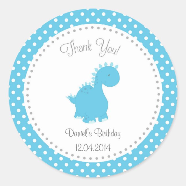 Adesivo Dinossaur Birthday Sticker (Frente)
