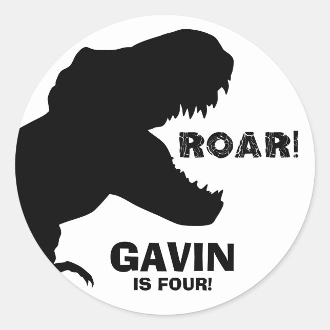 Adesivo Dinossaur Birthday Stickers (Frente)