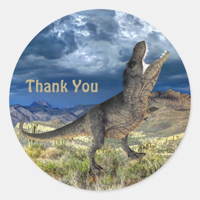 Adesivo Dinossaur Jurassur Park Obrigado Linda (Frente)