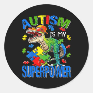 Adesivo Dinossaur Rex Autism É Meu Superpoder Autismo Awar