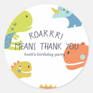 Adesivo Dinossaur Roar Boys Birthday Blue