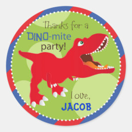 Adesivo Dinossaur Tyrannosaurus Rex Birthday Topper Cupcak