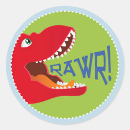 Adesivo Dinossaur Tyrannosaurus Rex Birthday Topper Cupcak
