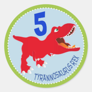 Adesivo Dinossaur Tyrannosaurus Rex Birthday Topper Cupcak