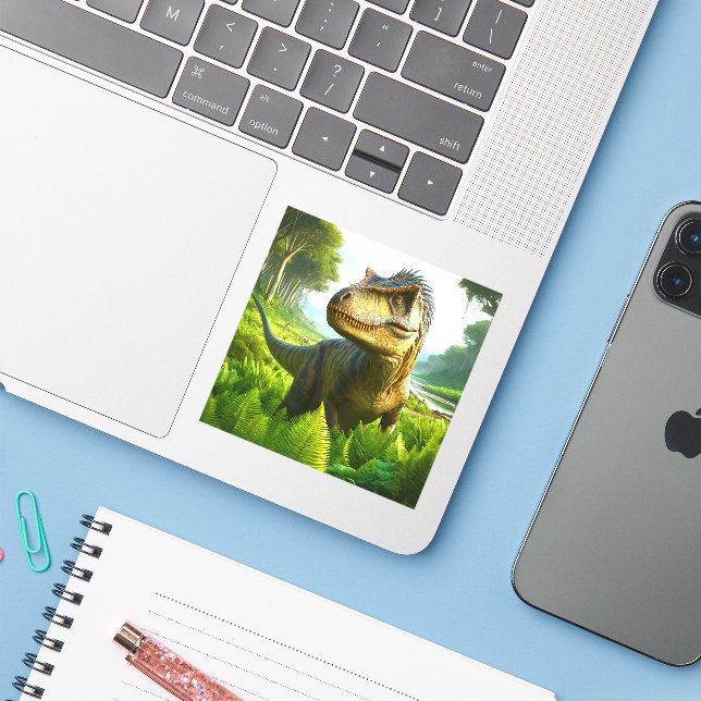 Adesivo Dinossauro (Notebook com iPhone)