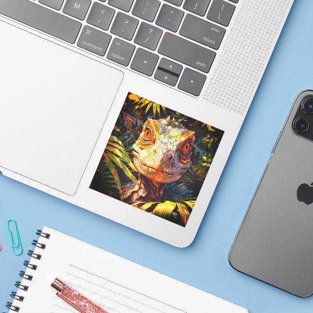 Adesivo Dinossauro (Notebook com iPhone)
