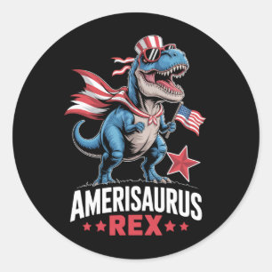 Adesivo Dinossauro 4 de Julho Amerisaurus T Rex Engraçado