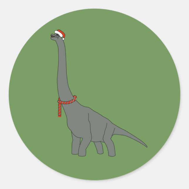 Adesivo dinossauro cinza de pescoço longo do Natal illusim (Frente)