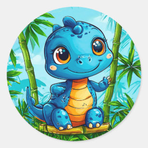 Adesivo Dinossauro de desenho animado Presente para crianç
