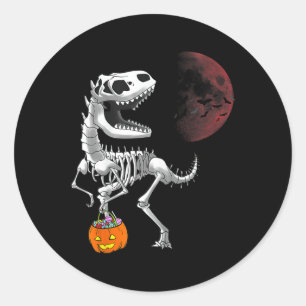 Adesivo Dinossauro de Halloween T Rex Esqueleto Assustador