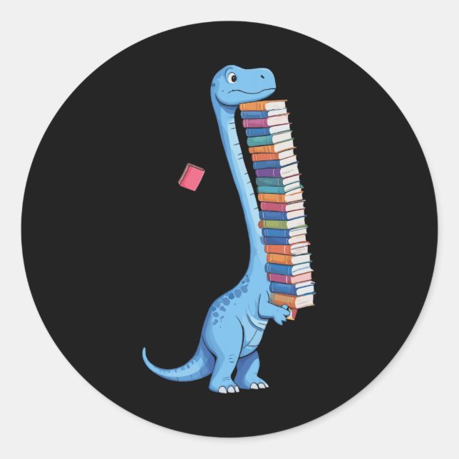 Adesivo Dinossauro De Leitura De Carregando De Livro Dino (Frente)