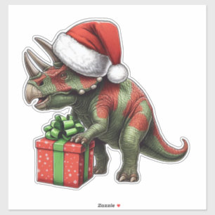 Adesivo Dinossauro de Natal bonito