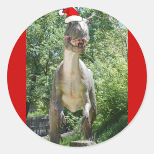 Adesivo Dinossauro de Natal T-Rex