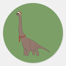 Adesivo dinossauro de pescoço longo marrom de Natal illusi