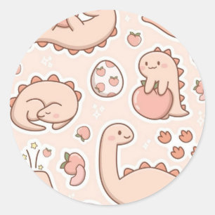 Adesivo Dinossauro de pêssego