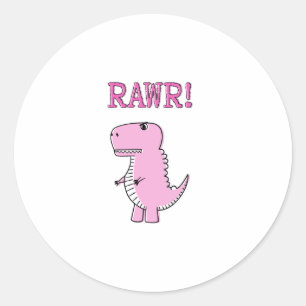 Adesivo Dinossauro De T-Rex, Um Cartoon Rosa E Grito